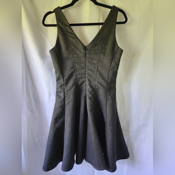 Chandi & Lia- Size Small- Black Fit and Flare Faux Snakeskin Dress - Picture 4 of 8